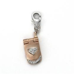 14KT TWO TONE DIAMOND CELL PHONE CHARM