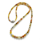 FACETED ROUGH DIAMOND BEAD NECKLACE WITH PLATINUM CLASP