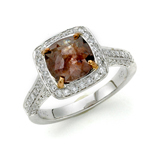 18KT WG NATURAL ROUGH RED DIAMOND RING